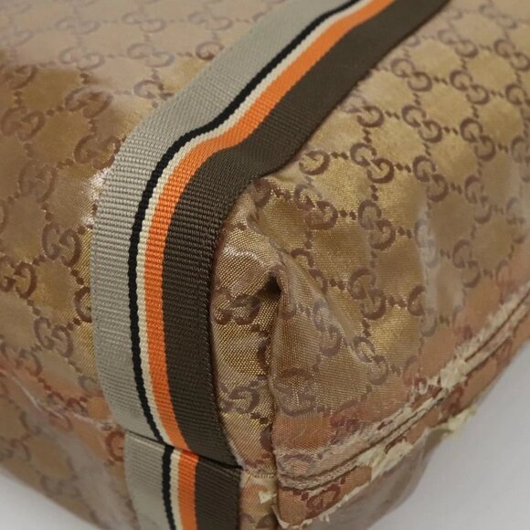 GUCCI GG Crystal Tote Bag Coated Canvas Gold 189669 Auth 139647 - Picture 4 of 16